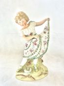 Bisque figure of young girl Height 30 cm