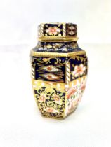 Royal crown derby hexagon lidded urn Height 12 cm