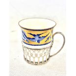 Shelley blue swallows pattern coffee can RD 619955
