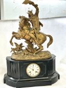 Large & heavy Victorian Belgium slate & gilt clock