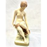 Royal Dux figure of a seated nude lady Height 30 c