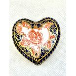 Royal crown derby heart shaped trinket box