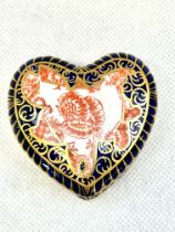 Royal crown derby heart shaped trinket box