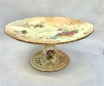 Royal Worcester blush ivory hand painted comport/t