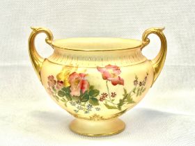 Royal Worcester 1910 blush ivory hand painted twin