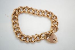 9ct rose gold bracelet with heart shaped locket an