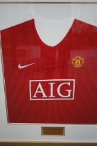 Signed Manchester United shirt 'Wayne Rooney' fram