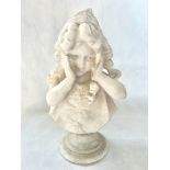 Very heavy marble bust depicting a young girl Heig