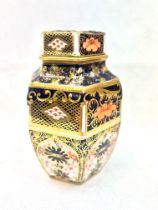 Royal crown derby 1128 hexagon lidded caddy Height