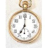 Gold plated pocket watch with Rolex movement