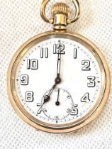 Gold plated pocket watch with Rolex movement