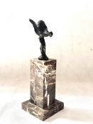 Bronze RR flying lady mascot on a marble column