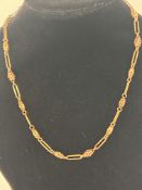 9ct gold Victorian Albert chain, total weight 12gr