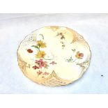 Royal Worcester hand painted blush ivory plate wit