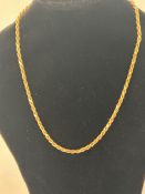 14ct gold rope necklace, total weight 20.9grams, l