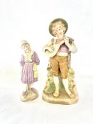 Two bisque figures Height 34 cm