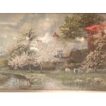 Early 20th century watercolour, cottage scene sign