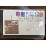 A Red First Day Cover Album containing an English