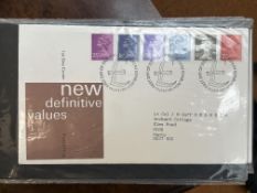 A Red First Day Cover Album containing an English