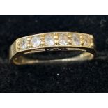 9ct Gold ring set with 6 cz stones Size Q 2.2g