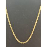 9ct Gold rope chain Weight 4.5g Length 50 cm