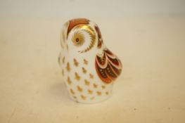 Royal crown derby owlet with gold stopper