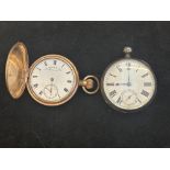 Silver cased pocket watch together with Ainsowrth