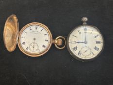 Silver cased pocket watch together with Ainsowrth
