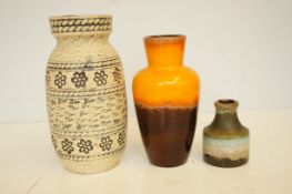 3 West German vases