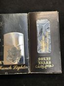 WWI Trench lighter in presentation case & 1 other