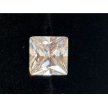 5ct moissanite princess cut stone with coa & GRA,