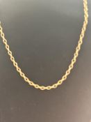 9ct Gold chain Weight 5.1 g Length 40 cm