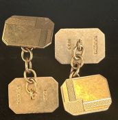 Pair of 9ct gold cufflinks Weight 6.2g