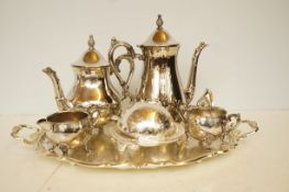 Silver plated coffee set to include tray