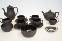 Early 20th century Wedgewood Matte black set with