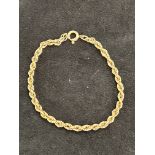 9ct Gold rope bracelet