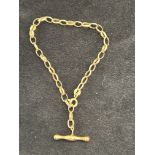 9ct Gold bracelet with T-bar