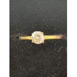 9ct Gold rig set with cz Size M