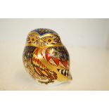 Royal crown derby owl with gold stopper