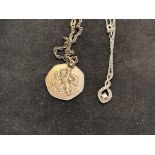 2x Silver chains & pendants