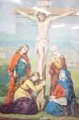 Early religious lithographic print 47 cm x 37 cm s