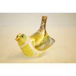 Royal crown derby green finch with gold stopper