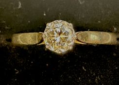 18ct gold ring set with 0.36ct solitaire diamond i