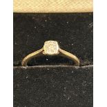 9ct Gold diamond solitaire ring Size I 1.5g