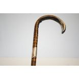 Edwardian Gentleman's walking cane with silver han