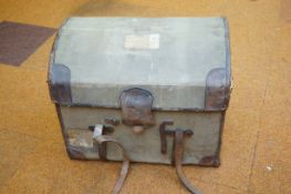 An early 20th century domed top steamer trunk, the