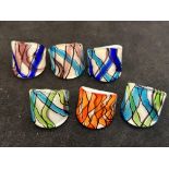 Collection of 6 Murano glass rings