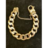 9ct Gold large & heavy curb bracelet Total weight