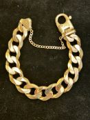 9ct Gold large & heavy curb bracelet Total weight