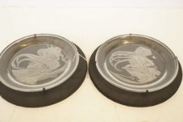 Michael Yates frosted glass plates x2